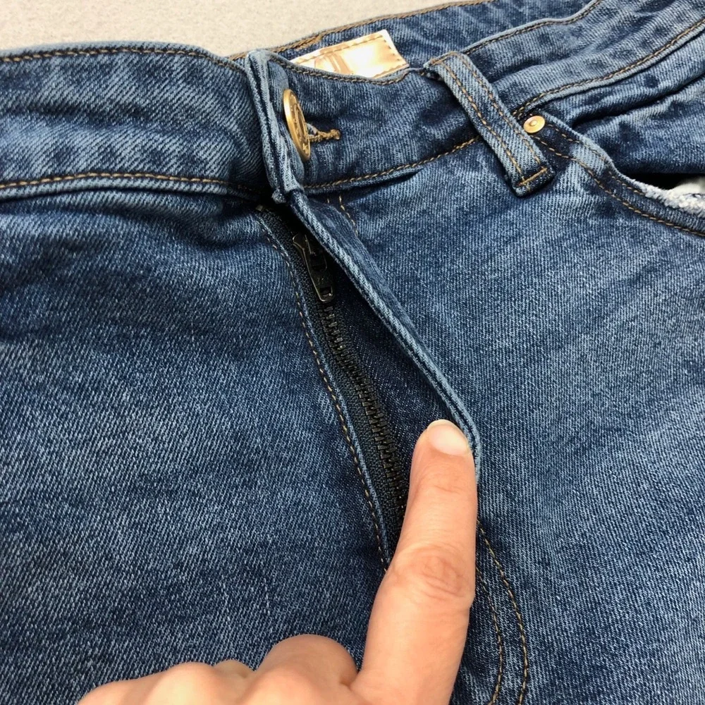 Kut From The‎ Kloth Jane High Rise Shorts Womens 12 Blue Denim Roll Hem Festival